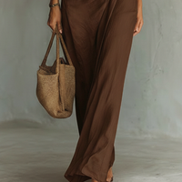 Women's Minimalist Cowl Neck Sleeveless Belted Maxi Dress MDZ1262A0Y