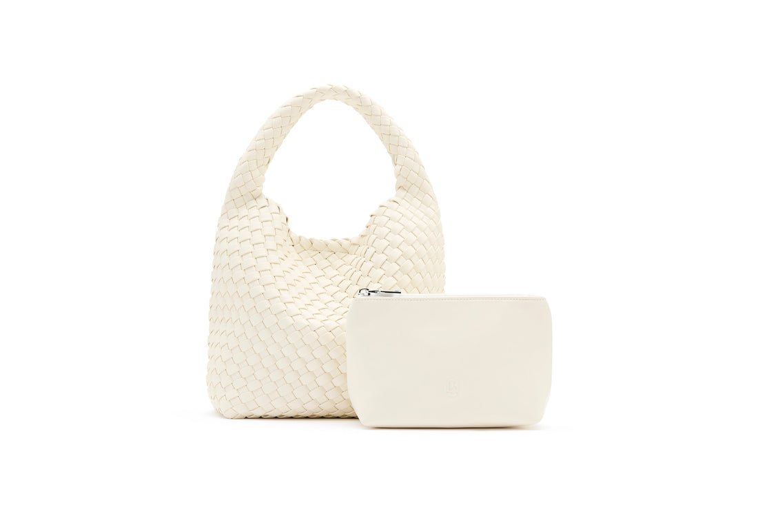 Rylan Recycled Leather Small Tote - Ivory