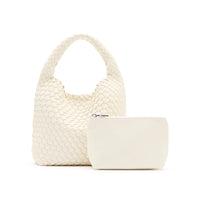 Rylan Recycled Leather Small Tote - Ivory