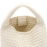 Rylan Recycled Leather Small Tote - Ivory