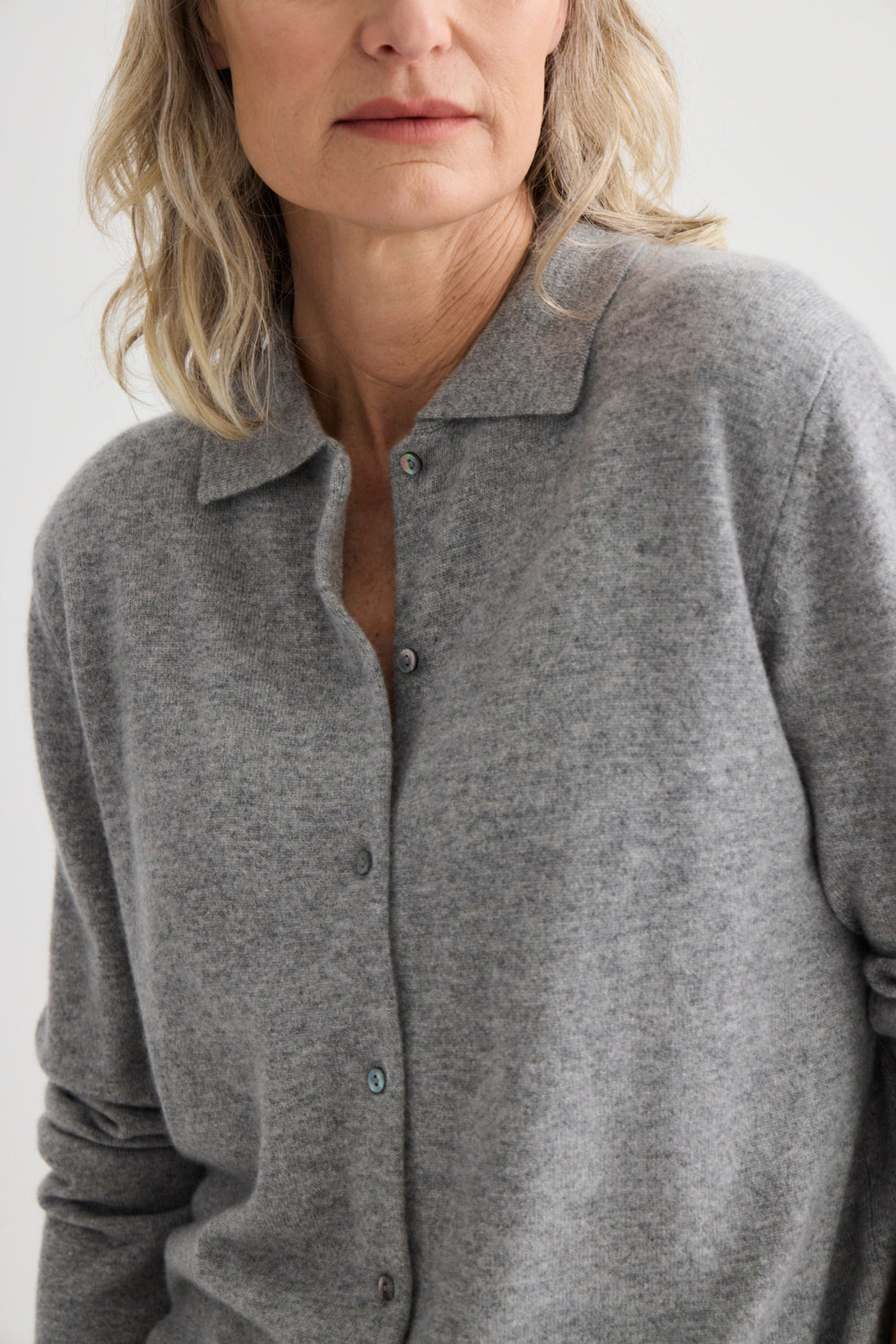 Cashmere Shirt - Grey Marle
