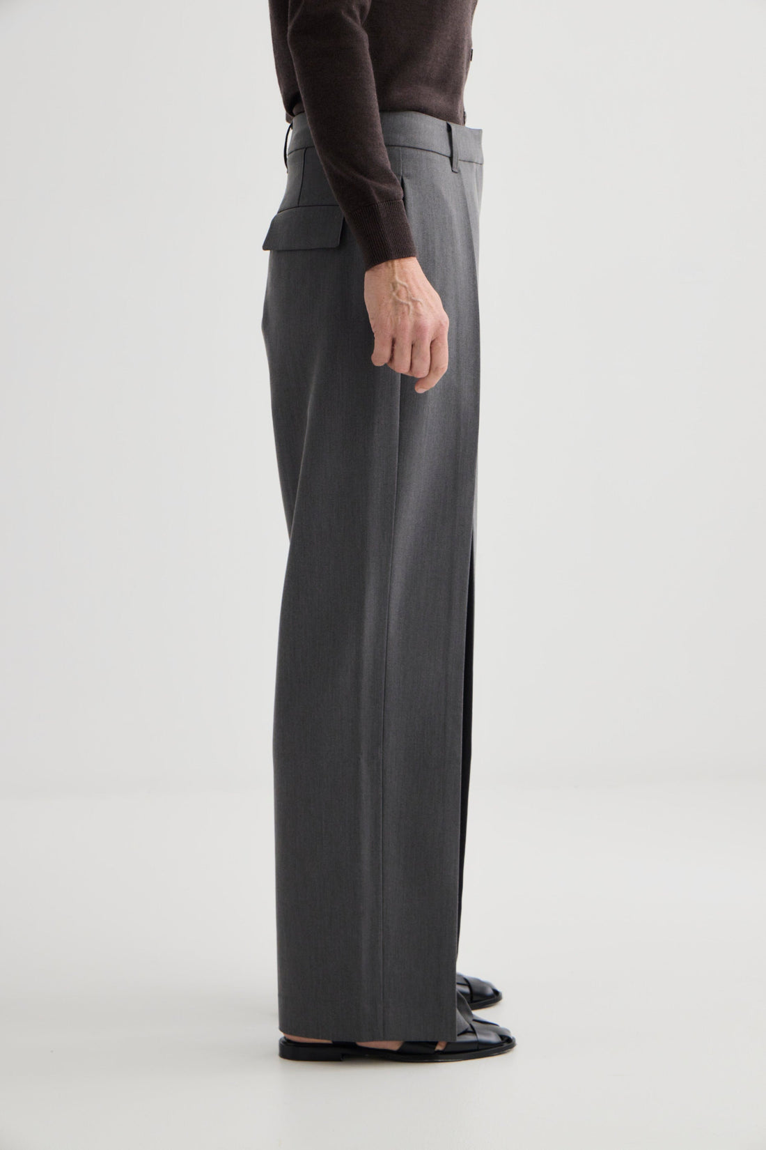 Invert Pleat Trouser - Pewter