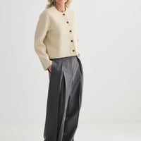 Invert Pleat Trouser - Pewter