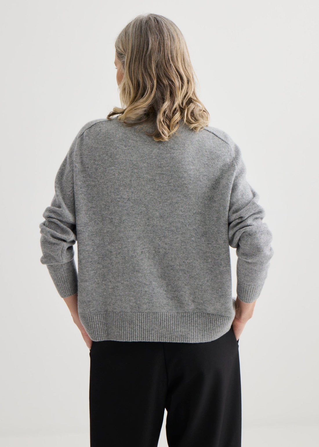 Cashmere Oversized Crewneck - Grey Marle