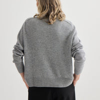 Cashmere Oversized Crewneck - Grey Marle