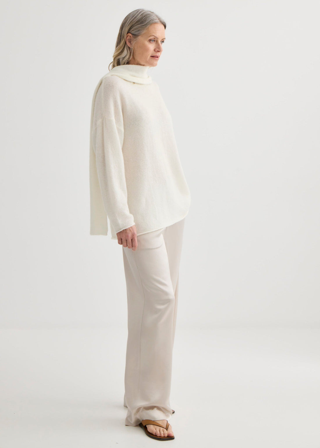 Satin Relaxed Pant - Champagne