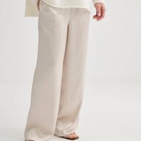 Satin Relaxed Pant - Champagne