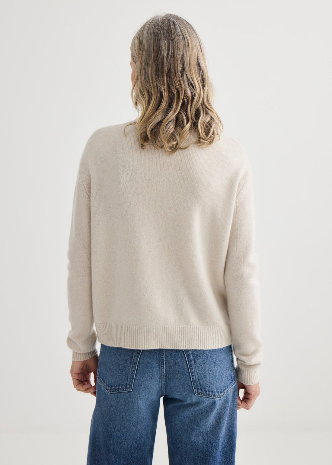 Cashmere V-Neck Cardigan - Oyster