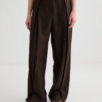 Invert Pleat Trouser - Truffle