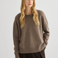 Cashmere Oversized Crewneck - Cocoa Marle