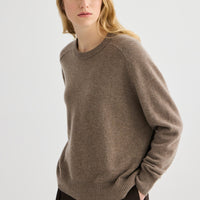 Cashmere Oversized Crewneck - Cocoa Marle