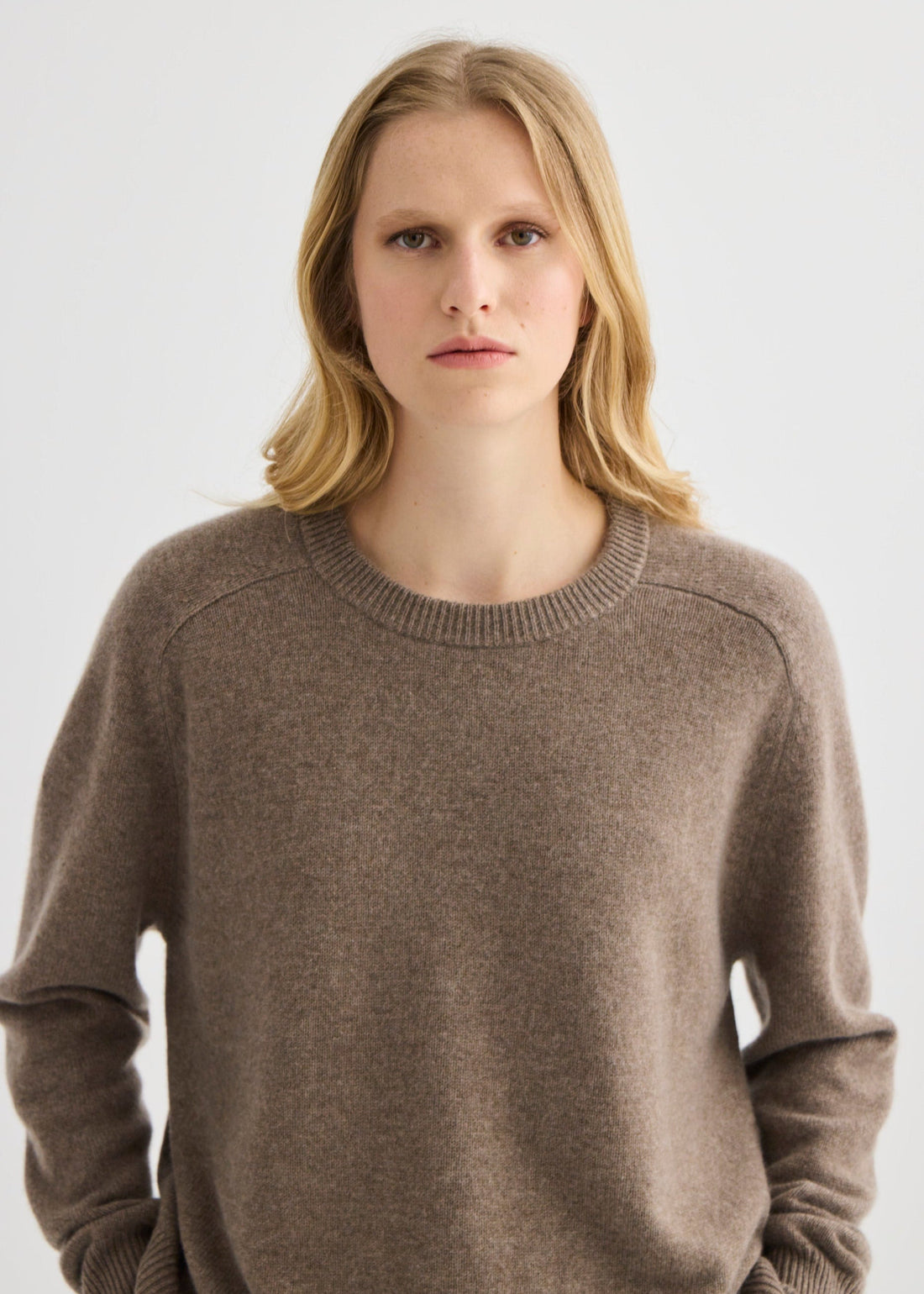 Cashmere Oversized Crewneck - Cocoa Marle