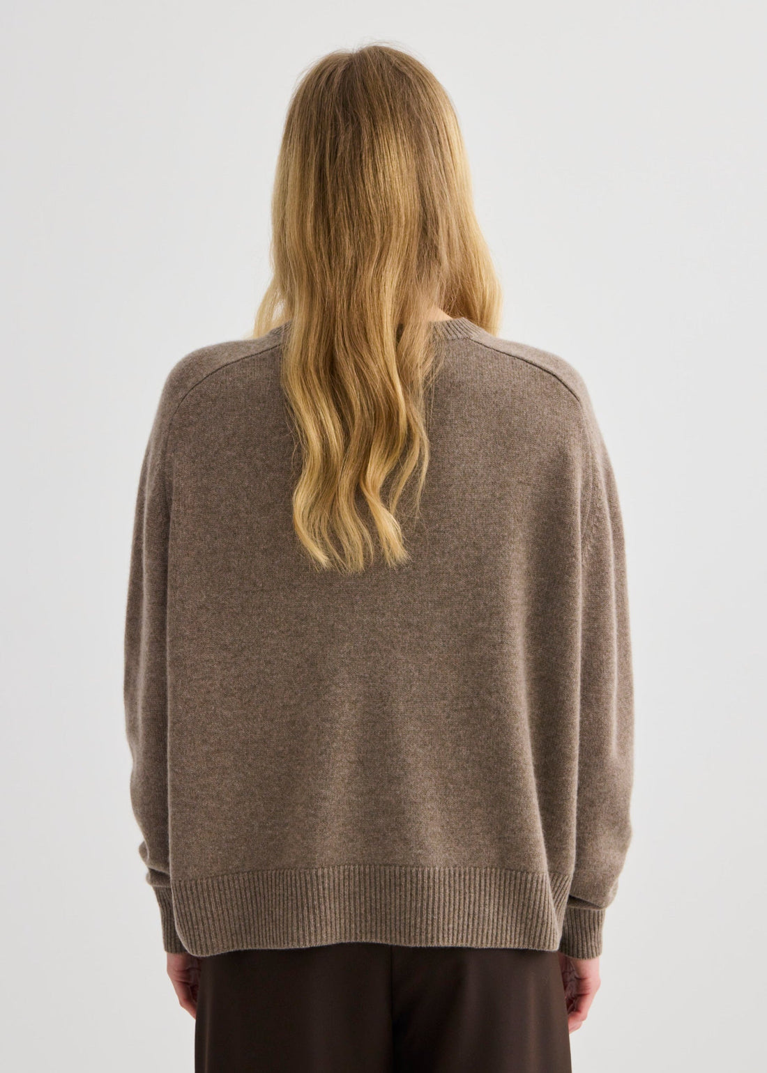 Cashmere Oversized Crewneck - Cocoa Marle