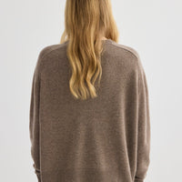 Cashmere Oversized Crewneck - Cocoa Marle