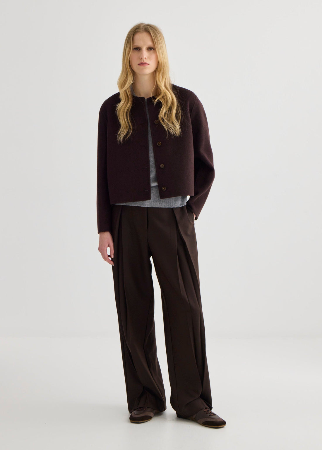 Invert Pleat Trouser - Truffle