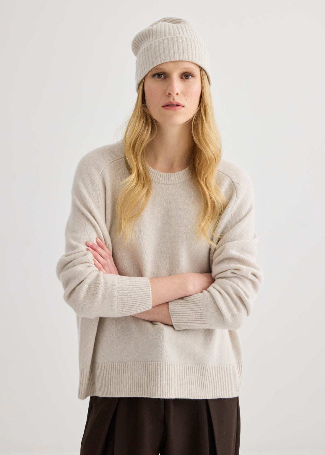 Cashmere Beanie - Oyster