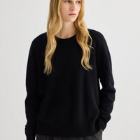 Cashmere Oversized Crewneck - Black