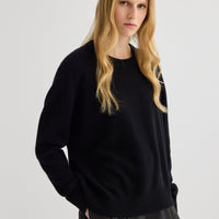 Cashmere Oversized Crewneck - Black