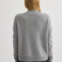 Cashmere V-Neck Cardigan - Grey Marle