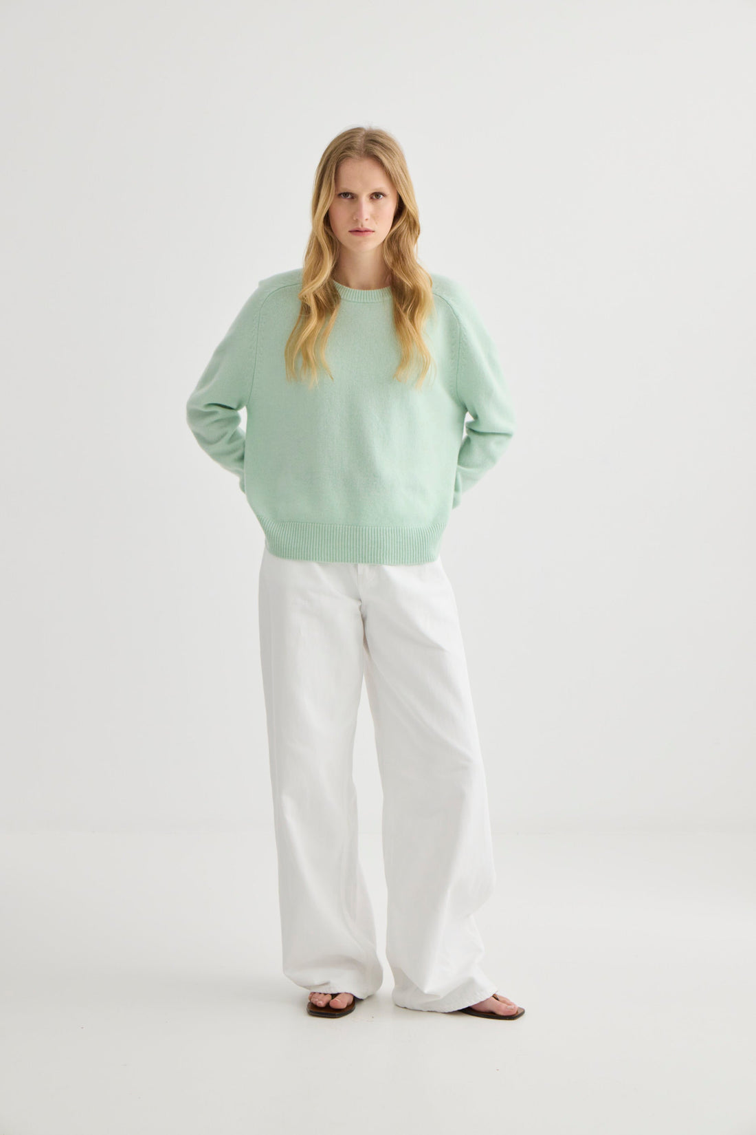 Cashmere Oversized Crewneck - Mint