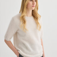 Brushed Cashmere T-Shirt - Oyster
