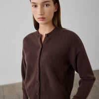 Boxy Cashmere Cardigan - Chocolate