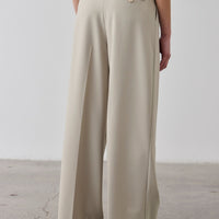 Simone Wide Leg Trouser - Pale  Sage