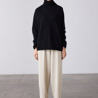Mara Cashmere Funnel Neck - Black