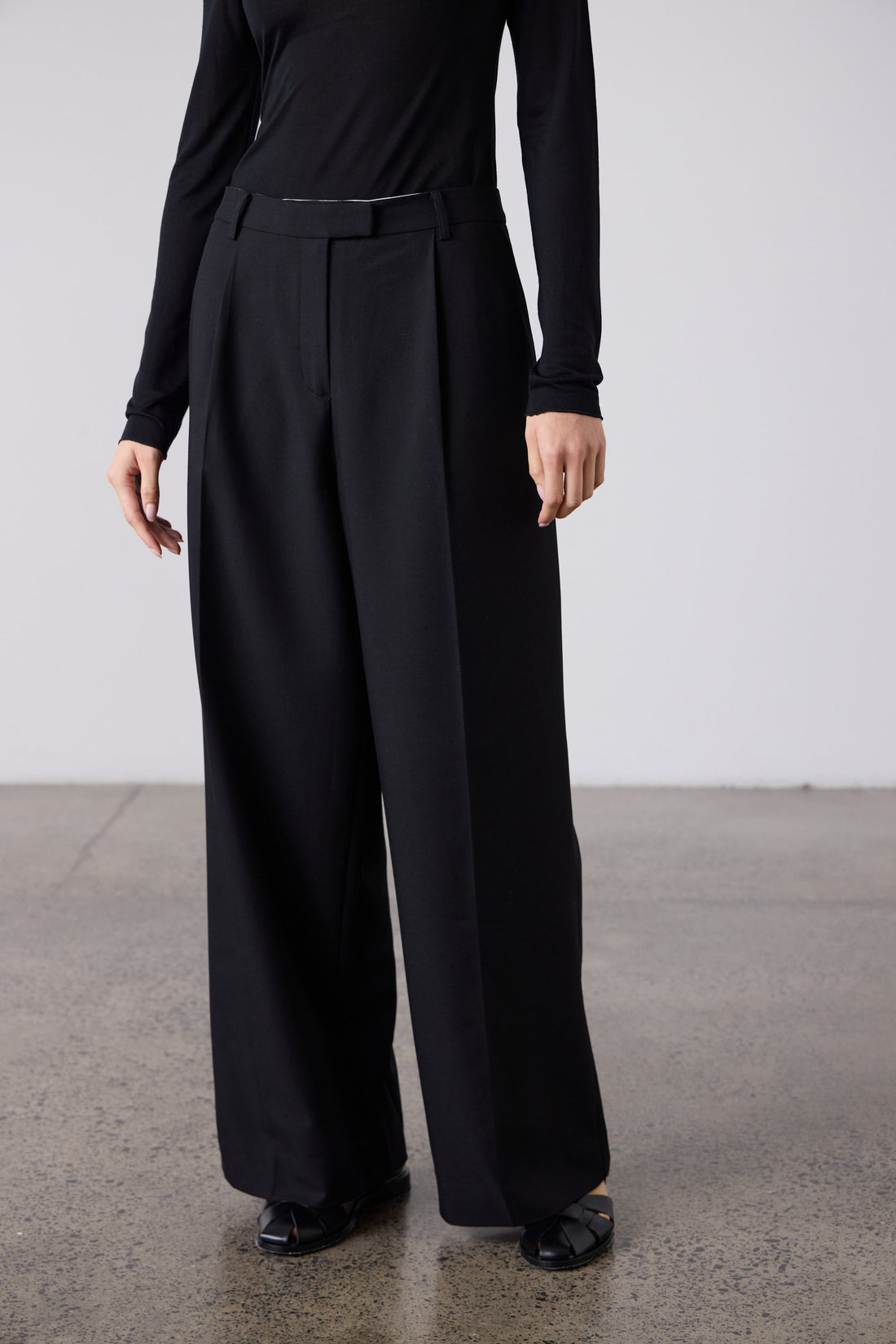 Simone Wide Leg Trouser - Black