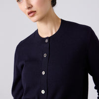 Sylvia Merino Knit Cardigan - Navy