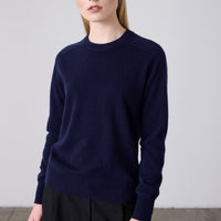 Sam Cashmere Crew  Neck - Navy