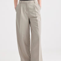 Simone Wide Leg Trouser - Pale  Sage