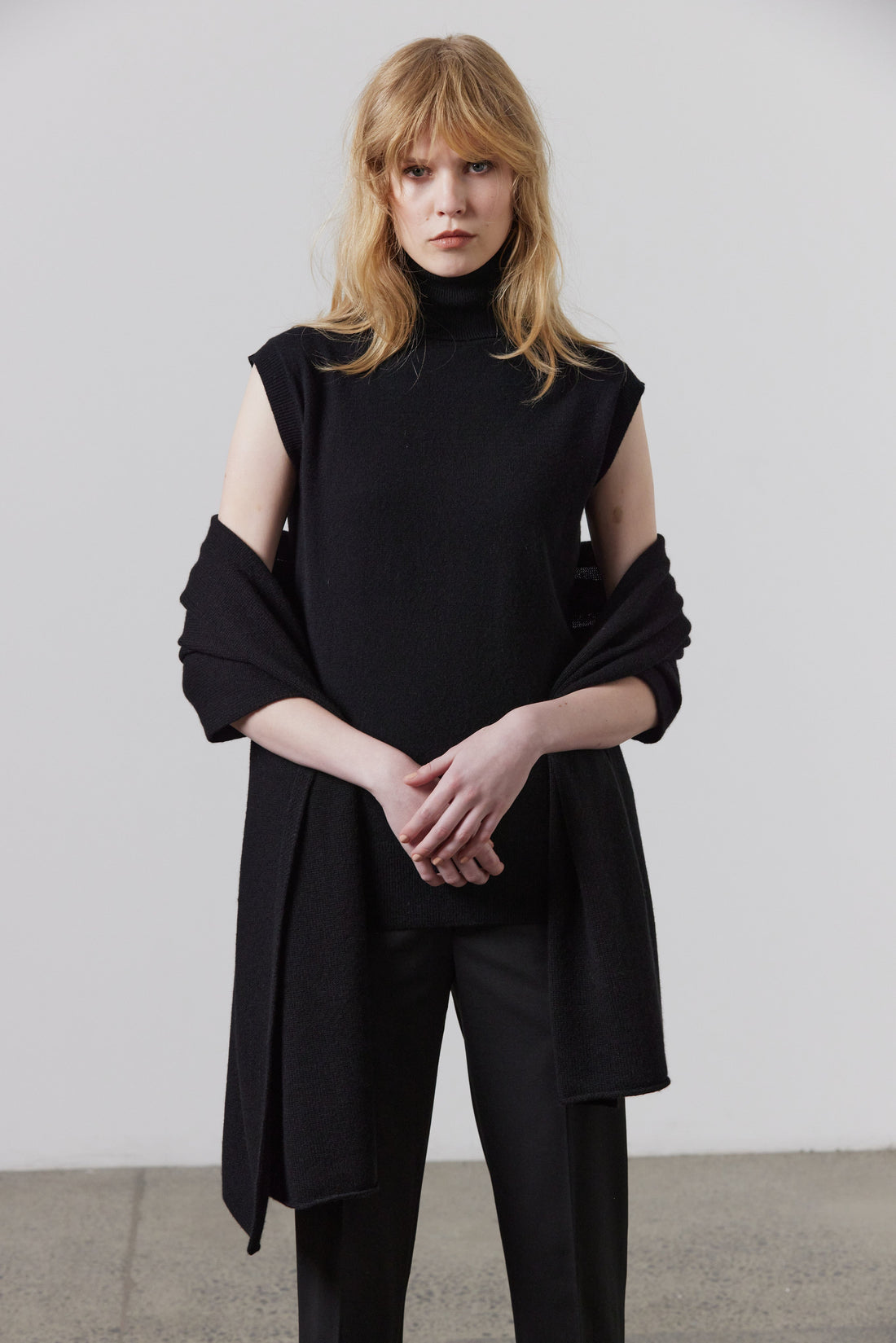 Pure Cashmere Scarf - Black
