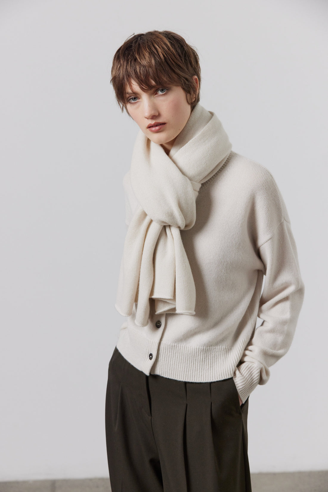 Pure Cashmere Scarf - Putty