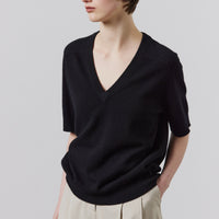 Jasper Cashmere V-Neck - Black