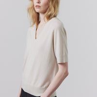 Jasper Cashmere V-Neck - Putty