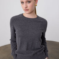 Sam Cashmere Crew Neck - Charcoal Grey
