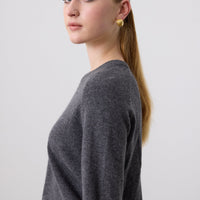 Sam Cashmere Crew Neck - Charcoal Grey