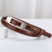 Women's Fashionable Alligator Leather Thin Belt MDA0196H6Y