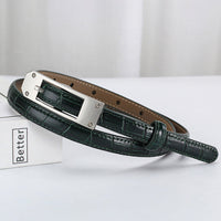Women's Fashionable Alligator Leather Thin Belt MDA0196H6Y