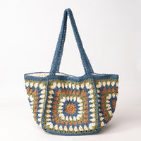 Women's One-Shoulder Magnetic Buckle Large-Capacity Woven Bag MDA0487H3I