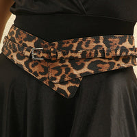 Women's Leopard - Print Fashion Faux Leather Asymmetric - Design Waist Belt MDA1699H0I