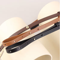 Women's Neutral - Brown Minimalist Leather Geometric Belt MDA0660H5I