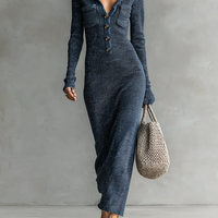 Women's Slim-fit Hooded Knitted Maxi Dress MDA1451H6Y