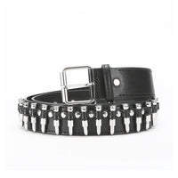 Women's Black Punk - Style Faux Leather Spike - Embellished Waist Belt MDA1645H0I