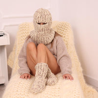 Itchy Wool Balaclava – Hand Knitted Chunky 5-Strand Ski Mask T1965