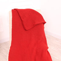 Red Wool Sleeping Bag – Hand Knitted 100% Wool Blanket Sack with Top Zipper T2036