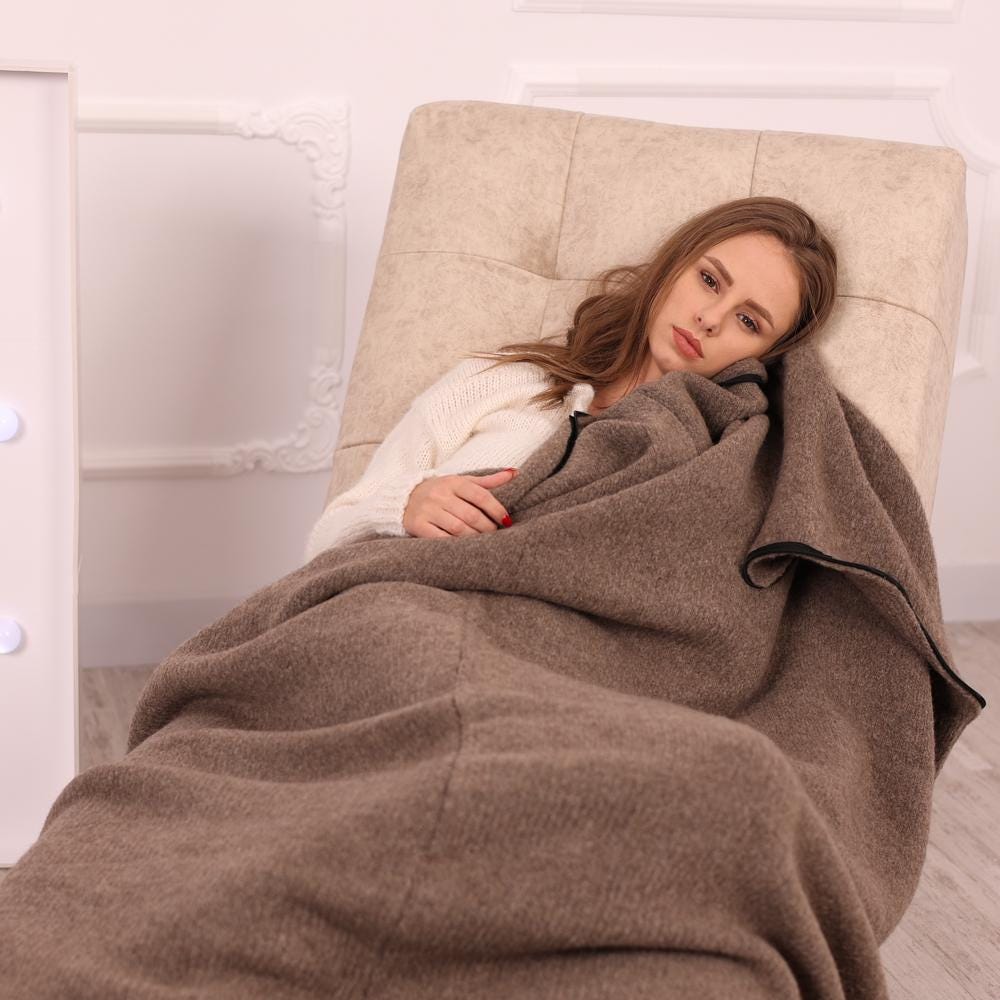Yak and Merino Wool Sleeping Bag Blanket – Convertible Zipper Throw 150–250 cm T2035