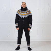 Hand-Knitted Icelandic Mohair Catsuit – Fetish Full Body Suit with Integrated Socks T979M