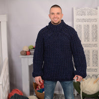 12-Strand Chunky Wool Sweater – Soft and Warm Thick Knit Jumper T708M